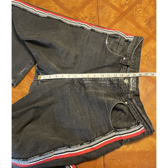 VTG HUGO BOSS by IG Design 90s Baggy Hip Hop Skater Denim Jeans Mens 33x28 Black - Picture 8 of 11